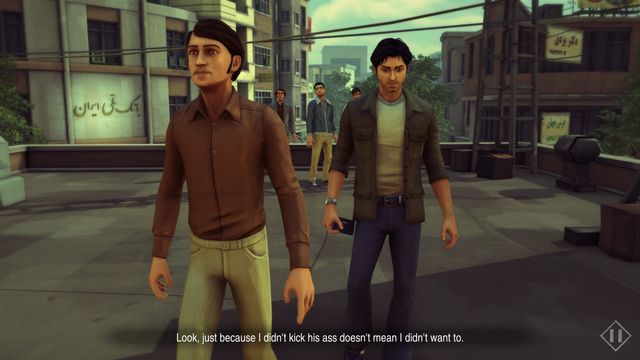 Babak saying that he would like to kick rebels asses but he is stopping himself. - Chapter 3: Disco. Of Course - Walkthrough - 1979 Revolution: Black Friday - Game Guide and Walkthrough