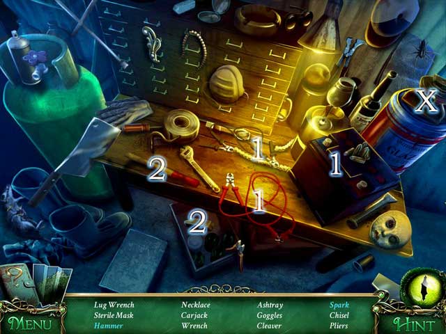 Crucial item [X] - Carjack - Hidden-object scenes - Collectibles and puzzles - 9 Clues: The Secret of Serpent Creek - Game Guide and Walkthrough