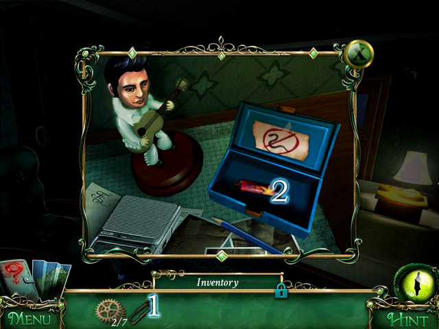 With your new item, you can open a box at the desk - Hotel - Main storyline - 9 Clues: The Secret of Serpent Creek - Game Guide and Walkthrough
