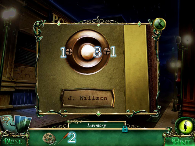Approach the door and use Screws on the doorbell [1] - Police precinct - Main storyline - 9 Clues: The Secret of Serpent Creek - Game Guide and Walkthrough