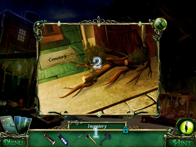 Approach the passage leading to the Cemetery - Library - Main storyline - 9 Clues: The Secret of Serpent Creek - Game Guide and Walkthrough