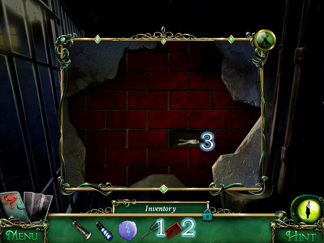 Using Lockpicks [1] take off a Brick [2] and Safe keys [3] - Prison - Main storyline - 9 Clues: The Secret of Serpent Creek - Game Guide and Walkthrough