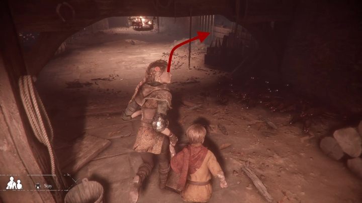 The Crusaders Tabard can be found in the place where Hugo is stuck alone at the top of the stairs - A Plague Tale Innocence: Curiosities - list of all - Secrets and collectibles - A Plague Tale Guide