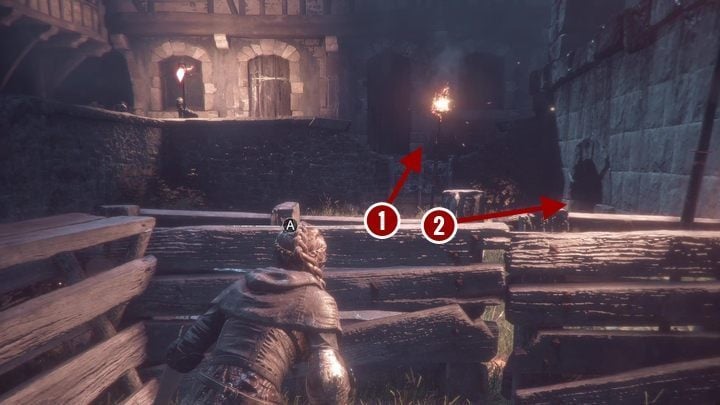 Once you get out, you will encounter a guard blocking the path you have to follow - A Plague Tale Innocence: Chapter 9 In the Shadow of Ramparts walkthrough - Walkthrough - A Plague Tale Guide