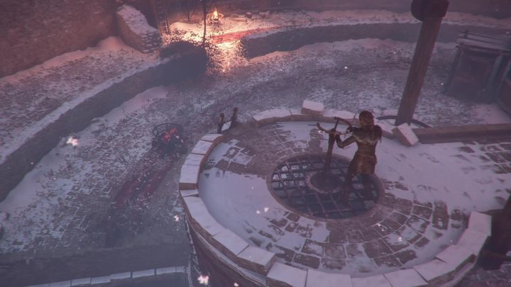 After that, you have to go to the hearth located opposite - move it towards the moat where you can set it on fire - A Plague Tale Innocence: Chapter 15 Remembrance walkthrough - Walkthrough - A Plague Tale Guide