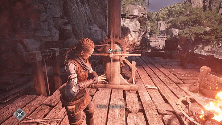 Once you're there, command Lucas to use the crank - Plague Tale Requiem: Chapter 5, Find a way to reach the boat - walkthrough - Chapter 5 - In Our Wake - A Plague Tale Requiem Guide, Walkthrough