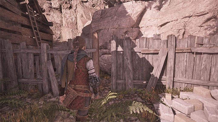 2) You can find a hole in the fence next to the hut, squeeze through it, climb the ladder to the attic and find a locked workbench - Plague Tale Requiem: Chapter 5, Find a way to reach the boat - walkthrough - Chapter 5 - In Our Wake - A Plague Tale Requiem Guide, Walkthrough