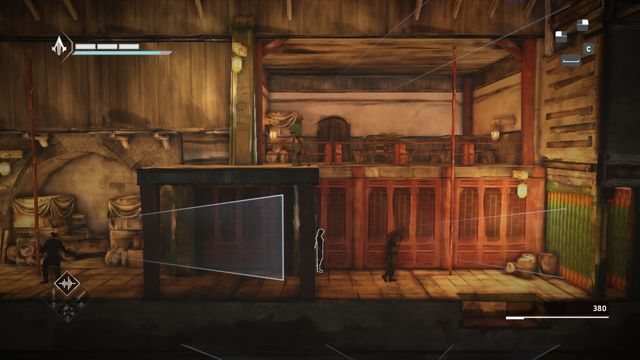 Hide in the green hiding place and observe the movement of guards - The Betrayal - walkthrough for sequence 11 - Walkthrough - Assassins Creed Chronicles: China - Game Guide and Walkthrough