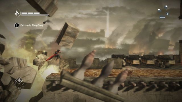 Effective wall explosion - if you wont dodge it can be lethal - Vengeance - walkthrough for sequence 12 - Walkthrough - Assassins Creed Chronicles: China - Game Guide and Walkthrough