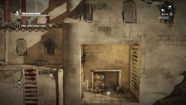 Before you walk down the wall, notice the entrance on the right side - Vengeance - walkthrough for sequence 12 - Walkthrough - Assassins Creed Chronicles: China - Game Guide and Walkthrough