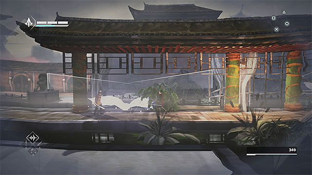 Use Helix or CAREFULLY jump between columns - Old Friend - walkthrough for sequence 9 - Walkthrough - Assassins Creed Chronicles: China - Game Guide and Walkthrough