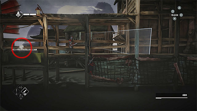 Shard is hidden near the enemy with a shield - Shards in sequence 3 - The Port - Animus shards - Assassins Creed Chronicles: China - Game Guide and Walkthrough