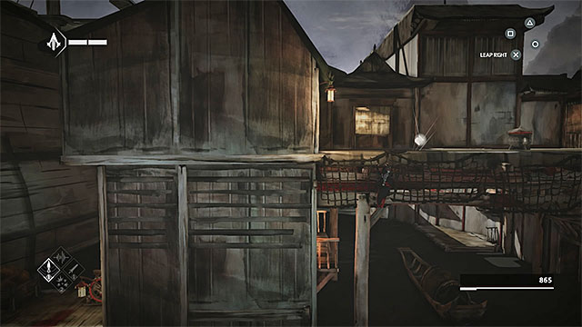 Use interactive surrounding elements to reach the ledge with the secret - Shards in sequence 3 - The Port - Animus shards - Assassins Creed Chronicles: China - Game Guide and Walkthrough