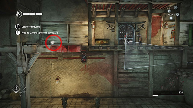 Go left from the enemy with long stick - Shards in sequence 4 - The Slaver - Animus shards - Assassins Creed Chronicles: China - Game Guide and Walkthrough