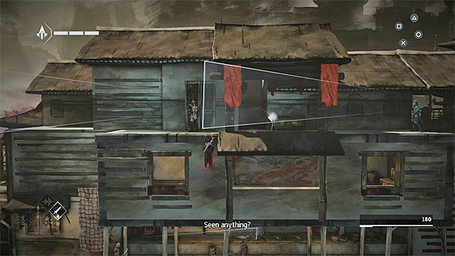 Pass the guards and take the shard - Shards in sequence 6 - The Search - Animus shards - Assassins Creed Chronicles: China - Game Guide and Walkthrough