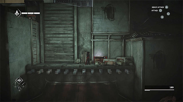 Chest is near the first slave (side mission objective) - Treasure chests in sequence 4 - The Slaver - Treasure chests - Assassins Creed Chronicles: China - Game Guide and Walkthrough