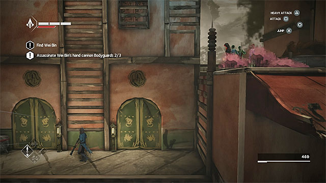 Last bodyguard is patrolling the lower level - The Snake - walkthrough for sequence 7 - Walkthrough - Assassins Creed Chronicles: China - Game Guide and Walkthrough