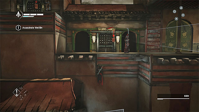 Use lower edges to avoid enemy patrols - The Snake - walkthrough for sequence 7 - Walkthrough - Assassins Creed Chronicles: China - Game Guide and Walkthrough