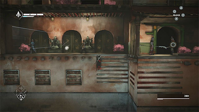 You must reach the ledge with second bodyguard - Shards in sequence 7 - The Snake - Animus shards - Assassins Creed Chronicles: China - Game Guide and Walkthrough