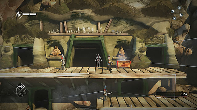 Dont let the guards see you when you steal the scroll from the chest - Treasure chests in sequence 2 - The Return - Treasure chests - Assassins Creed Chronicles: China - Game Guide and Walkthrough