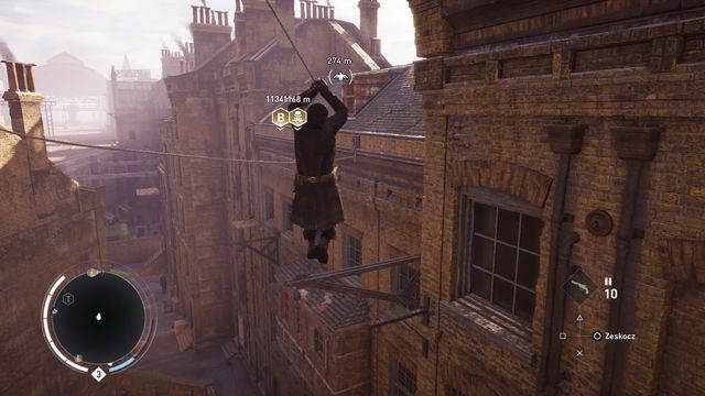 Using the rope makes it easier and faster to move between far away buildings. - Free run | Moving - Moving - Assassins Creed: Syndicate Game Guide & Walkthrough