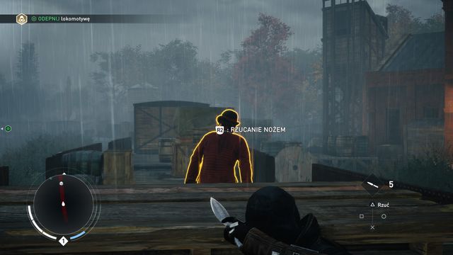 When throwing a knife, aim at head. - 01 - A Simple Plan | Syndicate Sequence 2 Walkthrough - Sequence 2 - Assassins Creed: Syndicate Game Guide & Walkthrough