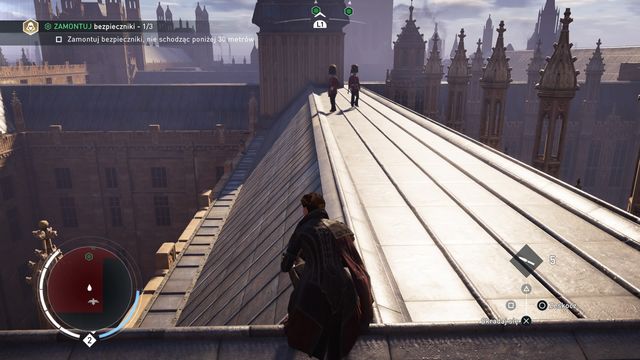 Wait for one of the guards to turn his back on you. - 02 - Freedom of the Press | Syndicate Sequence 3 Walkthrough - Sequence 3 - Assassins Creed: Syndicate Game Guide & Walkthrough