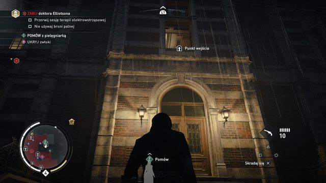 The entrance point is above the nurse. - 05 - Overdose | Syndicate Sequence 4 Walkthrough - Sequence 4 - Assassins Creed: Syndicate Game Guide & Walkthrough