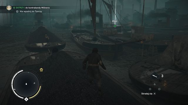 Use the objects on the river to avoid falling to the water. - 03 - Survival of the Fittest | Syndicate Sequence 5 Walkthrough - Sequence 5 - Assassins Creed: Syndicate Game Guide & Walkthrough