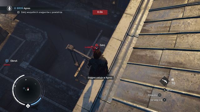 You can surprise each sniper from the roof above. - 01 - Stalk the Stalker | Train Hideout Memories - Train Hideout Memories - Assassins Creed: Syndicate Game Guide & Walkthrough