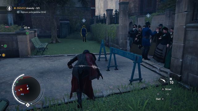 Use the moment when the patrolling law enforcers are turned away. - 02 - Nigel in For the Chop | Train Hideout Memories - Train Hideout Memories - Assassins Creed: Syndicate Game Guide & Walkthrough
