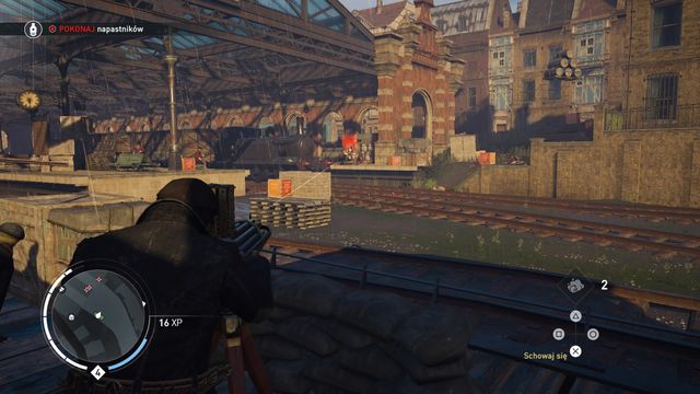 Quickly eliminate the enemies running at you. - 03 - Hullo Mr. Gatling | Train Hideout Memories - Train Hideout Memories - Assassins Creed: Syndicate Game Guide & Walkthrough