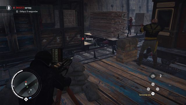 Destroy the marked hitches to complete the side objective. - 03 - Hullo Mr. Gatling | Train Hideout Memories - Train Hideout Memories - Assassins Creed: Syndicate Game Guide & Walkthrough