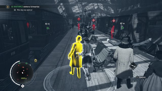 When walking through the station, in few places you must wait for the enemies to walk away, allowing you to get through. - 01 - The Berlin Specimen | Charles Darwin Memories - Charles Darwin Memories - Assassins Creed: Syndicate Game Guide & Walkthrough