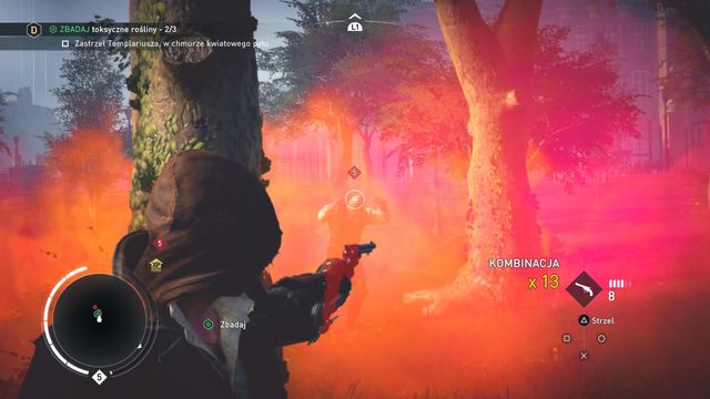 At the third flower you will find Templars who you can easily shoot. - 02 - An Abominable Mystery | Charles Darwin Memories - Charles Darwin Memories - Assassins Creed: Syndicate Game Guide & Walkthrough