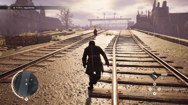 Once you get to the tracks, quickly throw the running man of them. - 03 - Defamation | Charles Darwin Memories - Charles Darwin Memories - Assassins Creed: Syndicate Game Guide & Walkthrough
