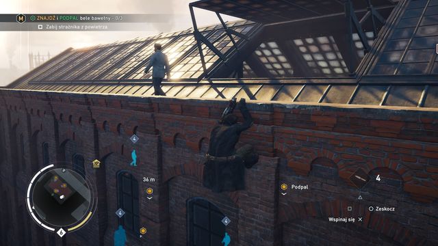 When you sag off the edge you may wait for an enemy and throw him down. - Assassinations | Fighting - Fighting - Assassins Creed: Syndicate Game Guide & Walkthrough