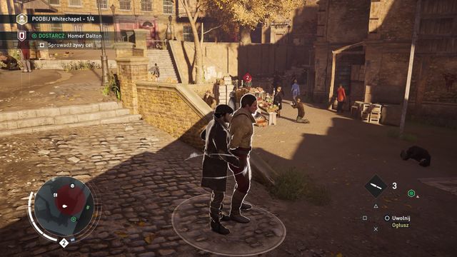 The highlighted area shows the available cover. You may safely pass your enemy if he or she stands outside of it. - Conquests | Gangs - Gangs - Assassins Creed: Syndicate Game Guide & Walkthrough