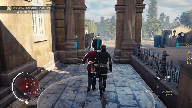 You will easily go outside with the royal guard. - 02 - Dress to Impress | Syndicate Sequence 9 Walkthrough - Sequence 9 - Assassins Creed: Syndicate Game Guide & Walkthrough