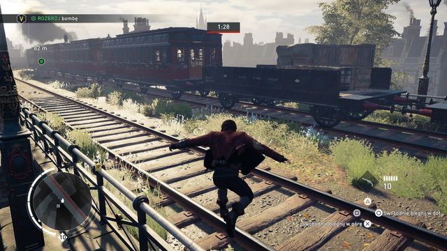 Jump on the tracks as fast as you can and catch the train. - 02 - Operation Locomotive | Queen Victoria Memories - Queen Victoria Memories - Assassins Creed: Syndicate Game Guide & Walkthrough