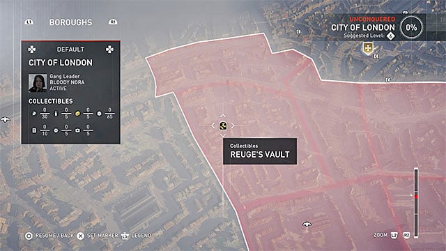 In order to be able to locate the Reuges Vault, you must first complete the first memory of the third sequence of the main storyline, which is the short tour of the city of London, during which you will learn about the possible activities available there - How to find Reuges Vault? | Secrets of London - Secrets of London - Assassins Creed: Syndicate Game Guide & Walkthrough