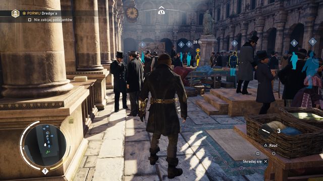 Find the target of kidnapping in the crowd. - 01 - A Case of Identity | Syndicate Sequence 6 Walkthrough - Sequence 6 - Assassins Creed: Syndicate Game Guide & Walkthrough
