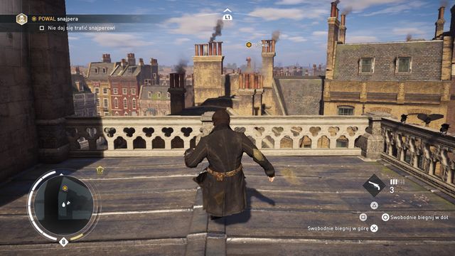 You must watch out twice for the shooting sniper. - 01 - Playing Politics | Syndicate Sequence 7 Walkthrough - Sequence 7 - Assassins Creed: Syndicate Game Guide & Walkthrough