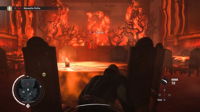 You can sneak up among the flames behind the stage. - 04 - Final Act | Syndicate Sequence 8 Walkthrough - Sequence 8 - Assassins Creed: Syndicate Game Guide & Walkthrough