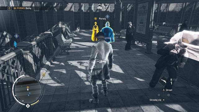 To make things easier, you can eliminate the policeman walking near Bella. - 08 - An Artful Plan | Charles Dickens Memories - Charles Dickens Memories - Assassins Creed: Syndicate Game Guide & Walkthrough