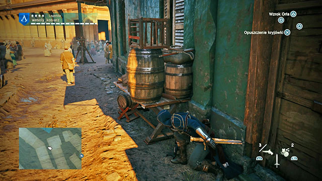 Arno can hide behind walls and some objects - Movement | Exploring the city in AC Unity - Exploring the city - Assassins Creed: Unity Game Guide & Walkthrough