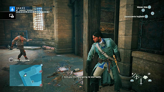 Youll have to hide on the correct side of the wall. - 01 - Imprisoned | Sequence 2 of AC Unity - Sequence 2 - Assassins Creed: Unity Game Guide & Walkthrough