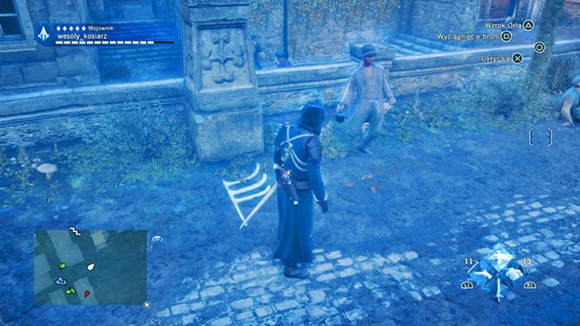 the symbol is near Ponte Notre-Dame, on the ground, in front of the statue - Side quests | Palais de Justice map in AC Unity - Palais de Justice - Assassins Creed: Unity Game Guide & Walkthrough
