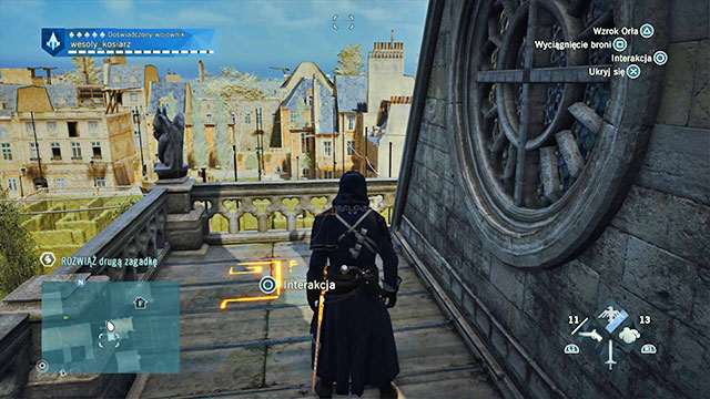 The second solution is on the flat portion of the rooftop of the nearby church - Side quests | Arsenal map in AC Unity - Arsenal - Assassins Creed: Unity Game Guide & Walkthrough