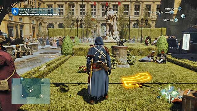 The second solution is in the gardens of the Palais Royal, next to the cannon model - Side quests | Tuileries map in AC Unity - Tuileries - Assassins Creed: Unity Game Guide & Walkthrough